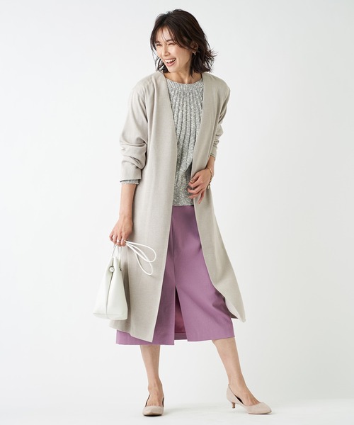 RIVE DROITE（リヴドロワ）の「メランジリブ２WAYカーディガン（カーディガン/ボレロ・レディース・グレー/ベージュ・FREE）」の5枚目の写真