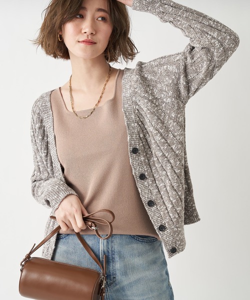 RIVE DROITE（リヴドロワ）の「メランジリブ２WAYカーディガン（カーディガン/ボレロ・レディース・グレー/ベージュ・FREE）」の17枚目の写真