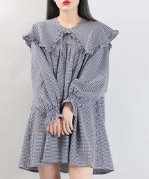 WC（ダブル シー）の「ギンガムビッグカラーセーラーワンピース（ワンピース）」