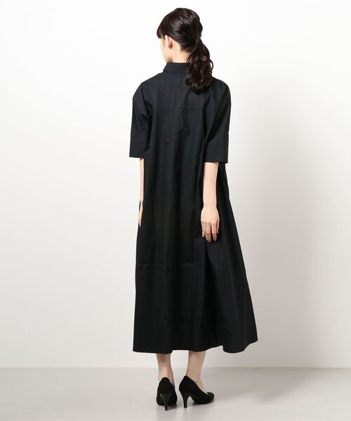 coca(coca)(コカ)の「ハリ感ダンプ オープンカラーワンピース(ワンピース・レディース・ホワイト/ブラック・ONE SIZE)」の14枚目の写真