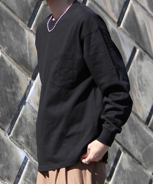 y/m by れぽすけ（イムバイレポスケ）の「バックグラフィックロンT（Tシャツ/カットソー・メンズ・ホワイト/ブラック・MEDIUM/LARGE）」の3枚目の写真