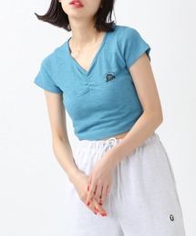 PLASMASPHERE | PLASMASPHERE／ROSEポイントVネックショートTシャツ 2943868(Tシャツ/カットソー)