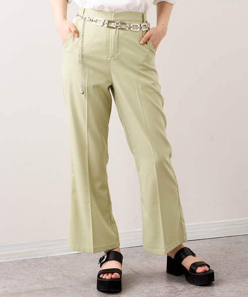 RASVOA(ラスボア)の「【WEB限定】センタープレスフレアスラックス(その他パンツ・レディース・ブラック/グリーン系その他/グレイッシュベージュ・FREE)」の3枚目の写真