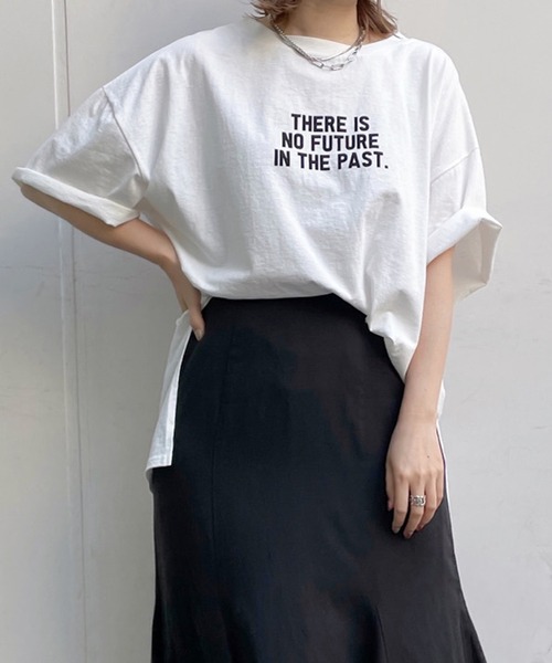 DouDou(ドゥドゥ)の「photo T(Tシャツ/カットソー・レディース・ホワイト/チャコールグレー/イエロー・FREE)」の2枚目の写真