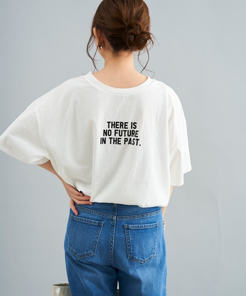 DouDou(ドゥドゥ)の「photo T(Tシャツ/カットソー・レディース・ホワイト/チャコールグレー/イエロー・FREE)」の10枚目の写真