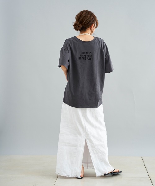 DouDou(ドゥドゥ)の「photo T(Tシャツ/カットソー・レディース・ホワイト/チャコールグレー/イエロー・FREE)」の15枚目の写真