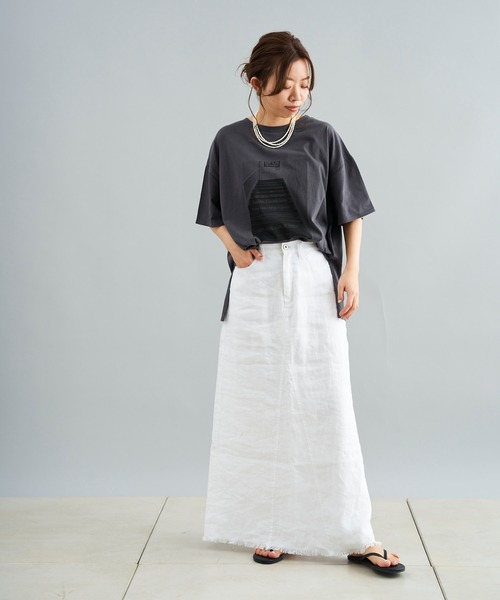 DouDou(ドゥドゥ)の「photo T(Tシャツ/カットソー・レディース・ホワイト/チャコールグレー/イエロー・FREE)」の16枚目の写真