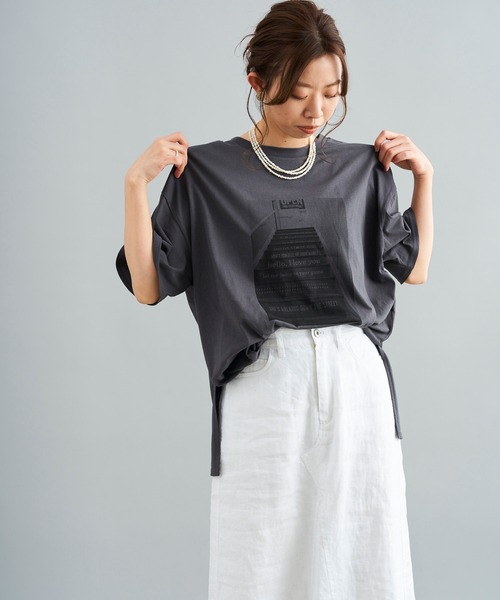 DouDou(ドゥドゥ)の「photo T(Tシャツ/カットソー・レディース・ホワイト/チャコールグレー/イエロー・FREE)」の20枚目の写真