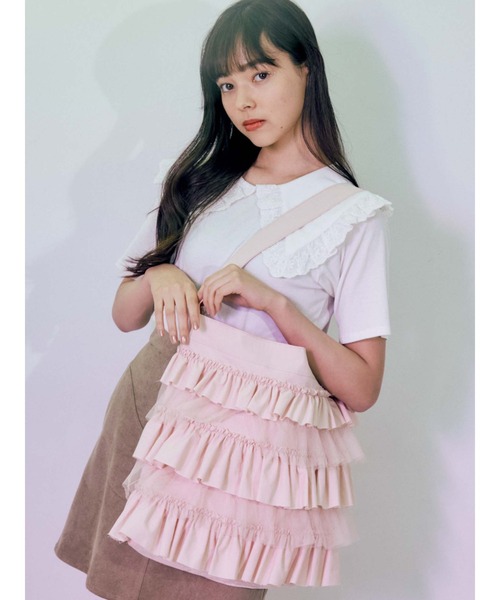 merry jenny（メリージェニー）の「チュールレイヤードフリルトート（トートバッグ・レディース・オフホワイト/ピンク/ブルー・FREE）」の11枚目の写真