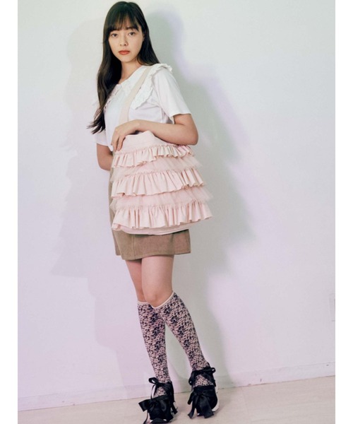 merry jenny（メリージェニー）の「チュールレイヤードフリルトート（トートバッグ・レディース・オフホワイト/ピンク/ブルー・FREE）」の14枚目の写真