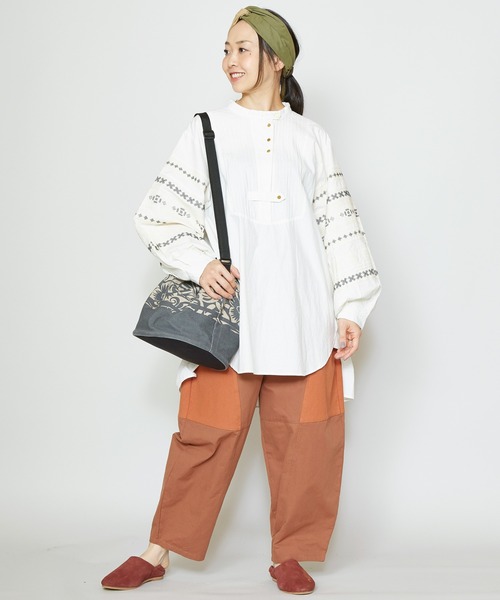 チャイハネ（チャイハネ）の「【チャイハネ】パッチワークコクーンパンツ（その他パンツ・レディース・ホワイト/ブラウン/カーキ・FREE）」の9枚目の写真