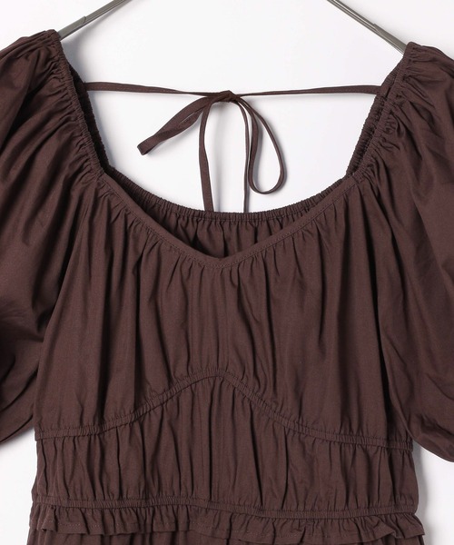 Heather（ヘザー）の「バックシャンコットンティアードワンピース　948785（ワンピース・レディース・ホワイト/ブラック/ブラウン・FREE）」の9枚目の写真