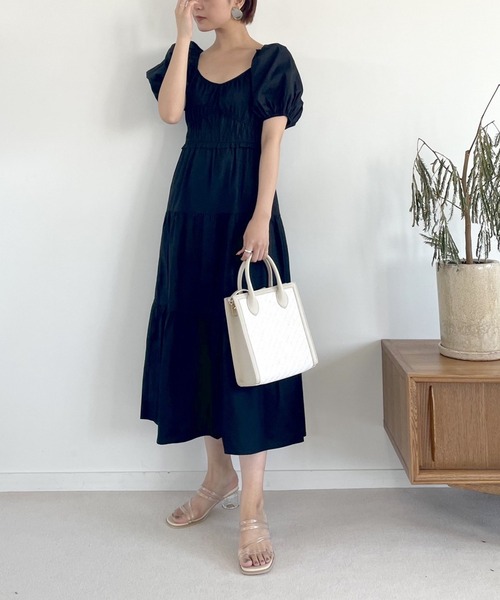 Heather（ヘザー）の「バックシャンコットンティアードワンピース　948785（ワンピース・レディース・ホワイト/ブラック/ブラウン・FREE）」の14枚目の写真