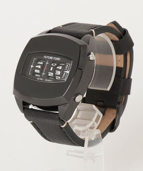 FUTURE FUNK（フーチャーファンク）の「【FUTUREFUNK】トノーケースモデル　FF101-BK-LBK（アナログ腕時計・メンズ・ブラック・FREE）」の3枚目の写真