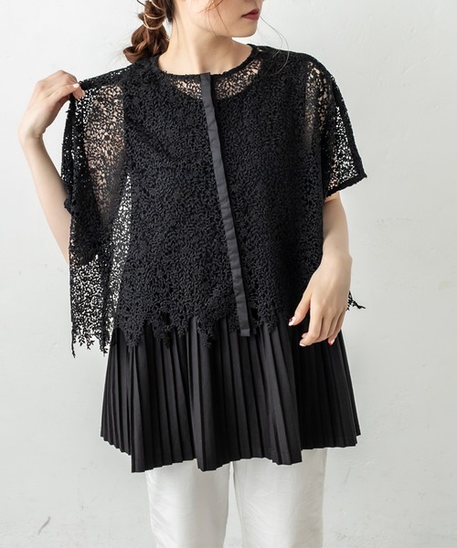 PUAL CE CIN(ピュアルセシン)の「ケミカル両耳レースブラウス(シャツ/ブラウス・レディース・アイボリー/ブラック・FREE)」の20枚目の写真