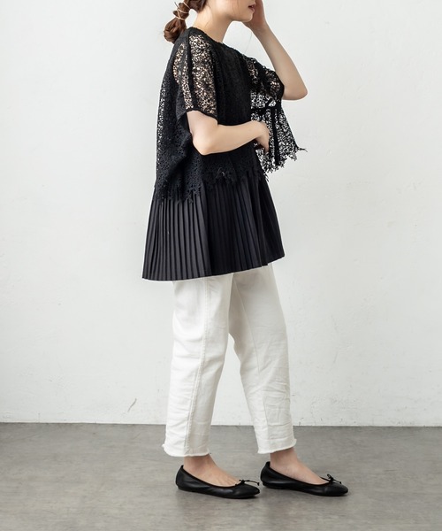 PUAL CE CIN(ピュアルセシン)の「ケミカル両耳レースブラウス(シャツ/ブラウス・レディース・アイボリー/ブラック・FREE)」の16枚目の写真