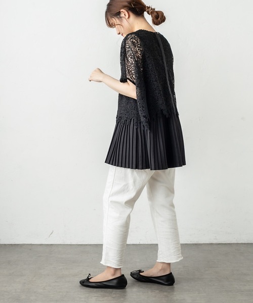 PUAL CE CIN(ピュアルセシン)の「ケミカル両耳レースブラウス(シャツ/ブラウス・レディース・アイボリー/ブラック・FREE)」の21枚目の写真