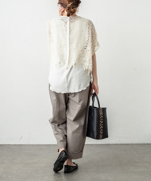 PUAL CE CIN(ピュアルセシン)の「ケミカル両耳レースブラウス(シャツ/ブラウス・レディース・アイボリー/ブラック・FREE)」の19枚目の写真