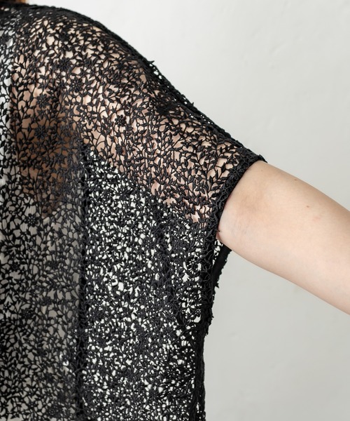 PUAL CE CIN(ピュアルセシン)の「ケミカル両耳レースブラウス(シャツ/ブラウス・レディース・アイボリー/ブラック・FREE)」の17枚目の写真