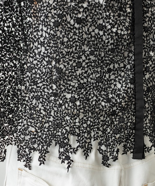 PUAL CE CIN(ピュアルセシン)の「ケミカル両耳レースブラウス(シャツ/ブラウス・レディース・アイボリー/ブラック・FREE)」の22枚目の写真