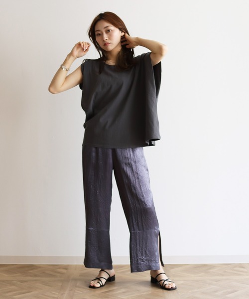 Lant Kalte（ラントカルテ）の「【Lant Kalte】アシメデザインカットソー（Tシャツ/カットソー・レディース・ホワイト/チャコールグレー/カーキ・MEDIUM）」の10枚目の写真