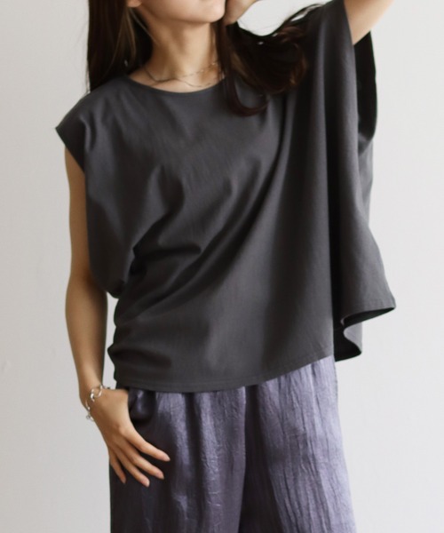 Lant Kalte（ラントカルテ）の「【Lant Kalte】アシメデザインカットソー（Tシャツ/カットソー・レディース・ホワイト/チャコールグレー/カーキ・MEDIUM）」の12枚目の写真