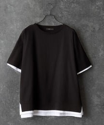 act'm | フェイクレイヤード オーバーサイズ クルーネック半袖カットソー(Tシャツ/カットソー)