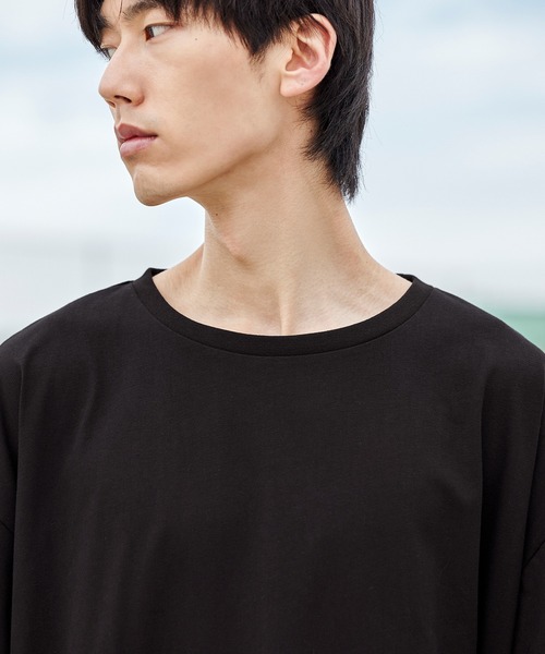 act'm（アクトム）の「フェイクレイヤード オーバーサイズ クルーネック半袖カットソー（Tシャツ/カットソー・メンズ・ブラック/ベージュ・S/M/L）」の16枚目の写真