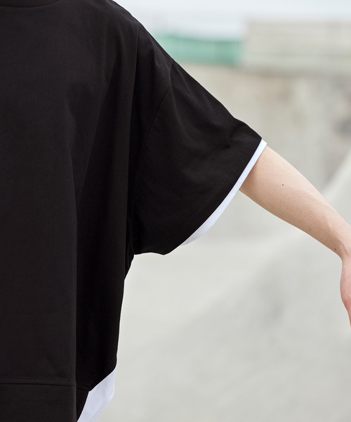 act'm（アクトム）の「フェイクレイヤード オーバーサイズ クルーネック半袖カットソー（Tシャツ/カットソー・メンズ・ブラック/ベージュ・S/M/L）」の17枚目の写真