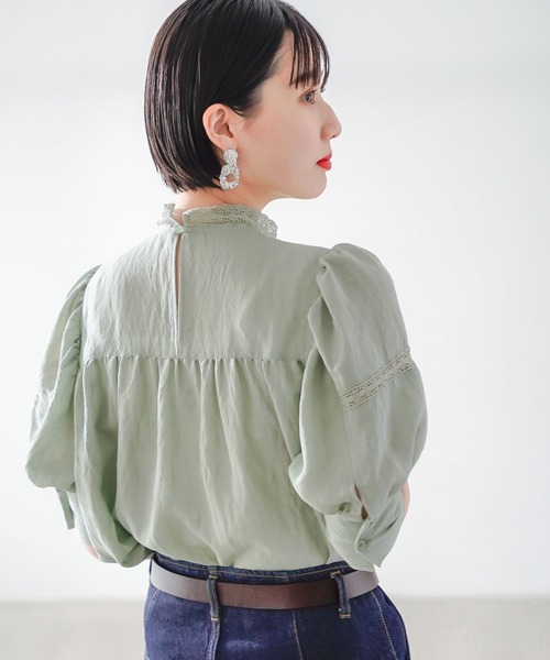 PAGEBOY（ページボーイ）の「キリカエレースボリュームブラウス（シャツ/ブラウス・レディース・オフホワイト/ブラック/オリーブ・FREE）」の3枚目の写真