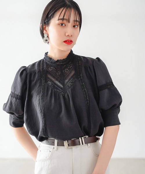PAGEBOY（ページボーイ）の「キリカエレースボリュームブラウス（シャツ/ブラウス・レディース・オフホワイト/ブラック/オリーブ・FREE）」の9枚目の写真
