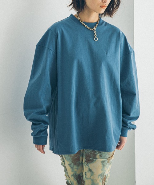 MATURED(マチュアード)の「【MATURED】Square shoulder tee(スクエアショルダーティー)(Tシャツ/カットソー・レディース・ホワイト/ブルー・FREE)」の1枚目の写真