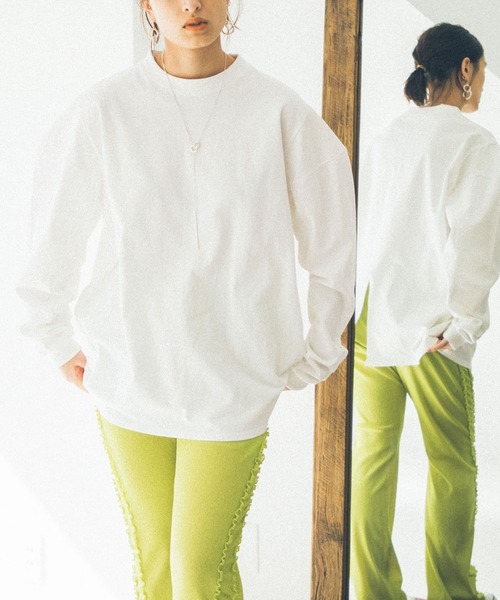 MATURED(マチュアード)の「【MATURED】Square shoulder tee(スクエアショルダーティー)(Tシャツ/カットソー・レディース・ホワイト/ブルー・FREE)」の10枚目の写真