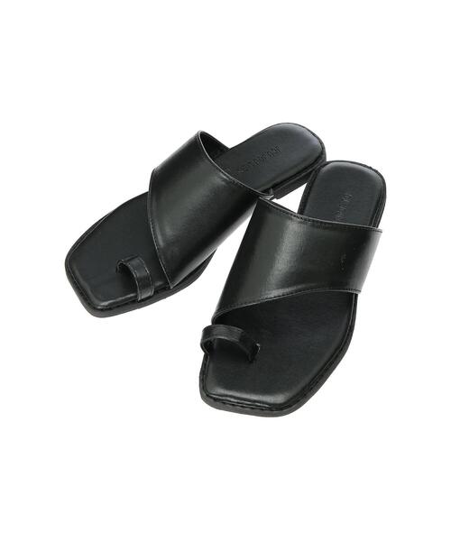 koe（コエ）の「スクエアトゥトングサンダル*（サンダル・レディース・ブラック/ベージュ・M/L）」の15枚目の写真