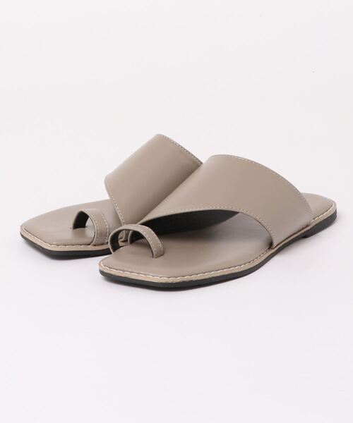 koe（コエ）の「スクエアトゥトングサンダル*（サンダル・レディース・ブラック/ベージュ・M/L）」の6枚目の写真