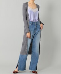 ラメニットロングカーディガン