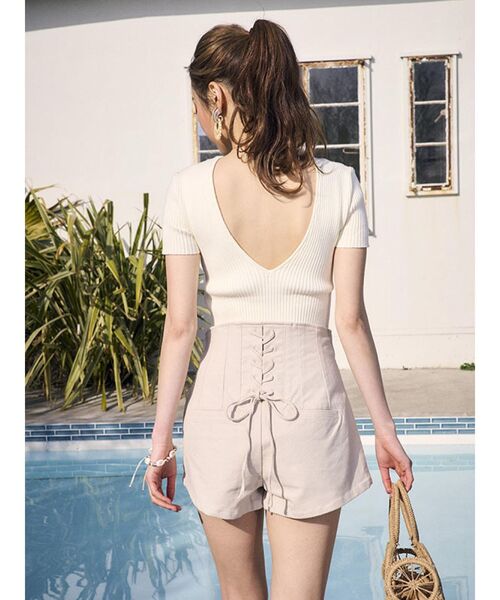 To the sea（トゥーザシー）の「ストレッチツイルレースアップショーパン（その他パンツ・レディース・ライトグレー/ブラック/ベージュ・SMALL/MEDIUM）」の13枚目の写真