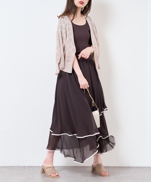 natural couture(ナチュラルクチュール)の「【WEB限定】ランダムヘムニットドッキングワンピース(ワンピース・レディース・ブラック/ブラウン/サックスブルー/アイボリー/ピンクベージュ・FREE)」の3枚目の写真