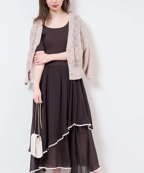 natural couture(ナチュラルクチュール)の「【WEB限定】ランダムヘムニットドッキングワンピース(ワンピース・レディース・ブラック/ブラウン/サックスブルー/アイボリー/ピンクベージュ・FREE)」の16枚目の写真