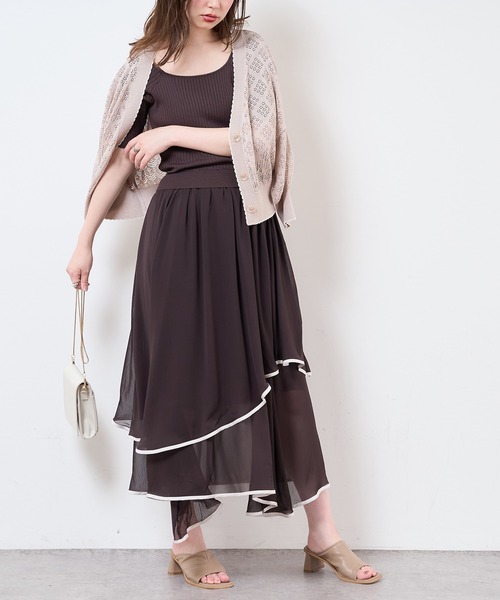 natural couture(ナチュラルクチュール)の「【WEB限定】ランダムヘムニットドッキングワンピース(ワンピース・レディース・ブラック/ブラウン/サックスブルー/アイボリー/ピンクベージュ・FREE)」の17枚目の写真