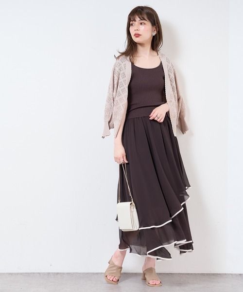 natural couture(ナチュラルクチュール)の「【WEB限定】ランダムヘムニットドッキングワンピース(ワンピース・レディース・ブラック/ブラウン/サックスブルー/アイボリー/ピンクベージュ・FREE)」の18枚目の写真