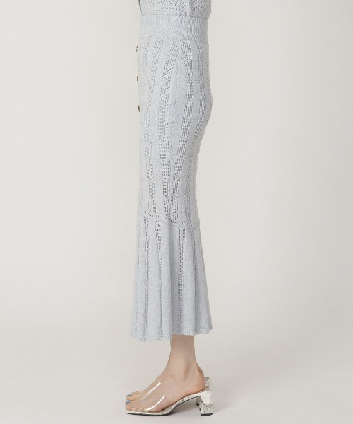 REDYAZEL（レディアゼル）の「透かし編みマーメイドスカート（スカート・レディース・ベージュ/サックスブルー/ブラック・FREE）」の22枚目の写真