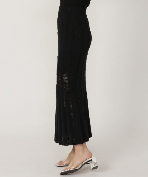 REDYAZEL（レディアゼル）の「透かし編みマーメイドスカート（スカート・レディース・ベージュ/サックスブルー/ブラック・FREE）」の15枚目の写真