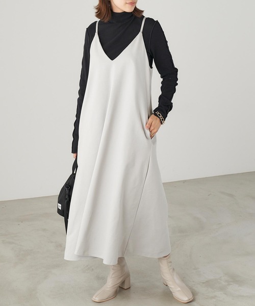 Chaco closet（チャコ クローゼット）の「フレアーマキシ丈キャミワンピース（ワンピース・レディース・ブラック/グレー/ピンクベージュ・FREE）」の3枚目の写真