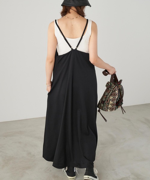 Chaco closet（チャコ クローゼット）の「フレアーマキシ丈キャミワンピース（ワンピース・レディース・ブラック/グレー/ピンクベージュ・FREE）」の7枚目の写真