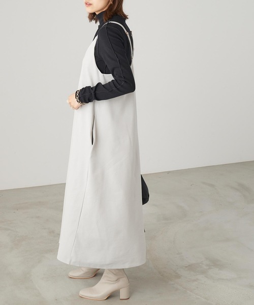 Chaco closet（チャコ クローゼット）の「フレアーマキシ丈キャミワンピース（ワンピース・レディース・ブラック/グレー/ピンクベージュ・FREE）」の8枚目の写真