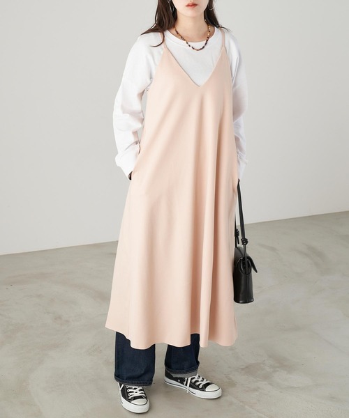 Chaco closet（チャコ クローゼット）の「フレアーマキシ丈キャミワンピース（ワンピース・レディース・ブラック/グレー/ピンクベージュ・FREE）」の14枚目の写真