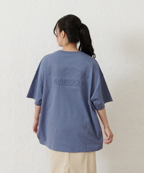 OUTDOOR PRODUCTS APPAREL(アウトドアプロダクツアパレル)の「USAコットン バックエンボスロゴBIGシルエットTシャツ(Tシャツ/カットソー・レディース・ホワイト/ブラック/ブルー系その他/ピンク系その他・FREE)」の12枚目の写真