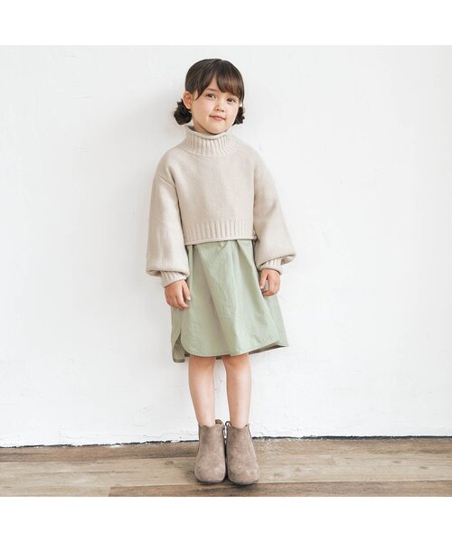 apres les cours（アプレレクール）の「もちもちニットSETワンピース（ワンピース・キッズ・ベージュ/オレンジ/キナリ・80/130/100/140/90/120/110）」の10枚目の写真