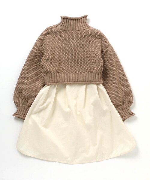 apres les cours（アプレレクール）の「もちもちニットSETワンピース（ワンピース・キッズ・ベージュ/オレンジ/キナリ・80/130/100/140/90/120/110）」の8枚目の写真